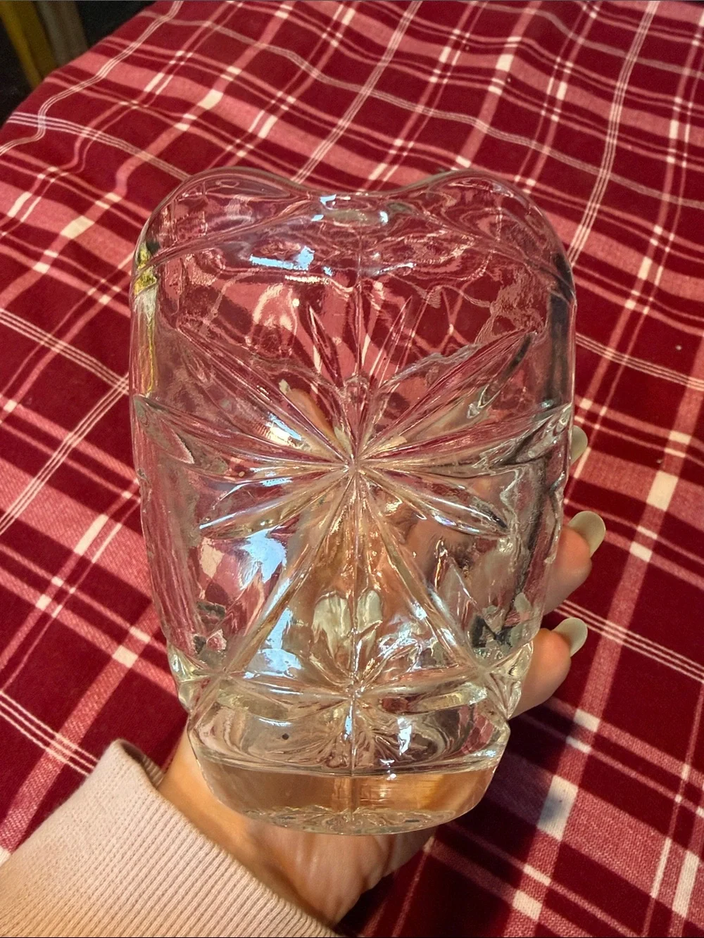 Vtg Anchor Hocking Star of David Glass Creamer Pitcher